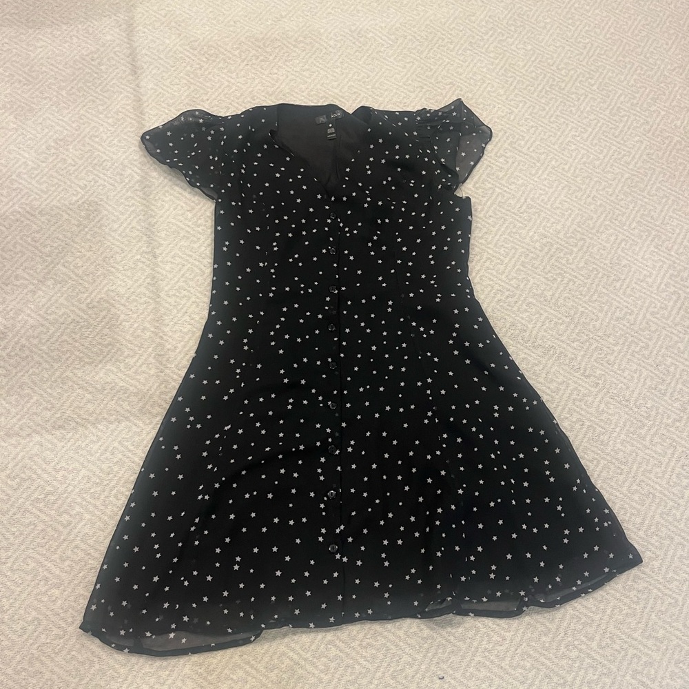 Aqua black dress with white stars